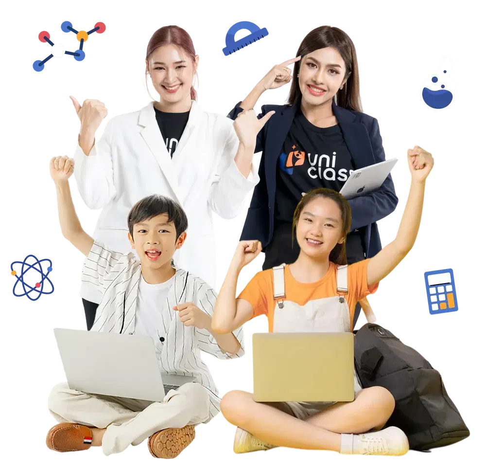 หน้าจอแอป Uniclass แสดงคลาสเรียนสดตัวต่อตัวระหว่างผู้เรียนกับติวเตอร์